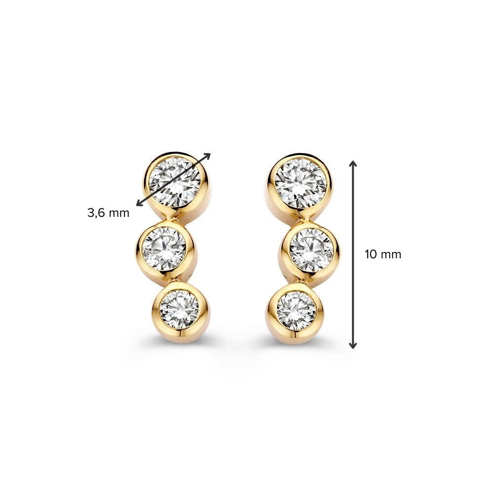 Refined 14k Yellow Gold 'Bubbles' Earrings with 0.34ct Brilliant Cut Diamonds