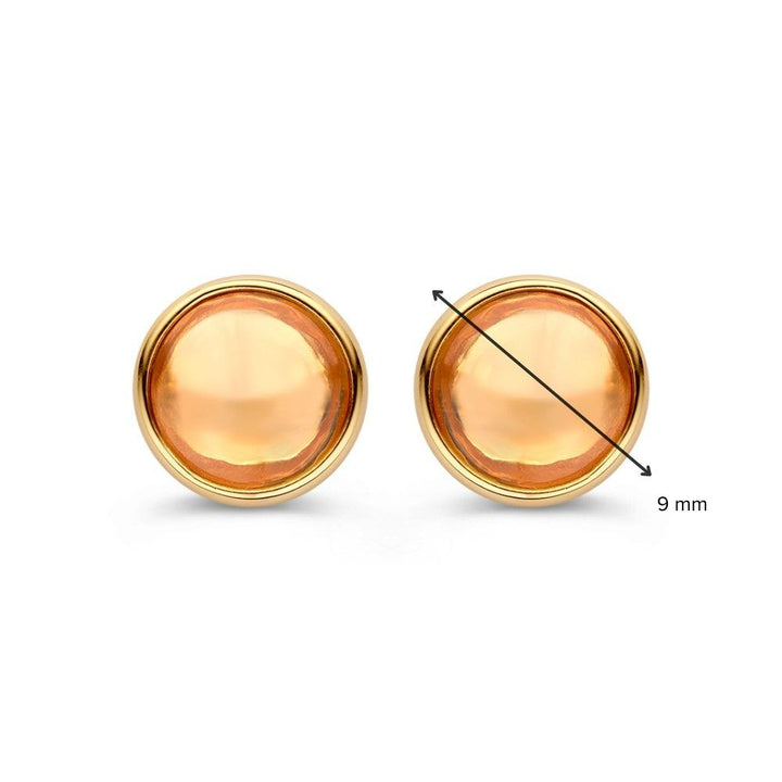 Geelgouden Oorstekers met Citrien – Stralende Oranje Accenten voor Dames
