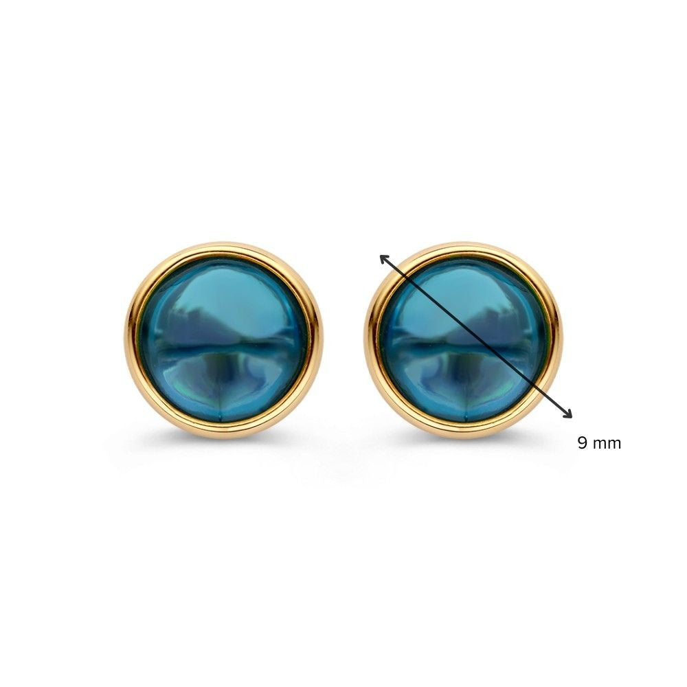 Geelgouden Oorstekers met Topaas – Elegante Oorbellen voor Dames