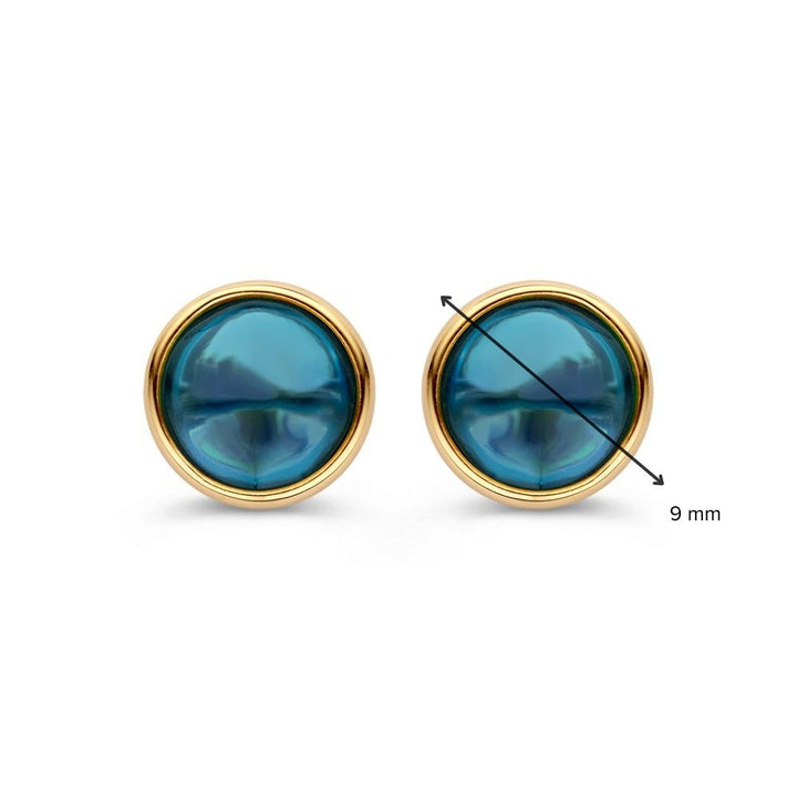 Geelgouden Oorstekers met Topaas – Elegante Oorbellen voor Dames