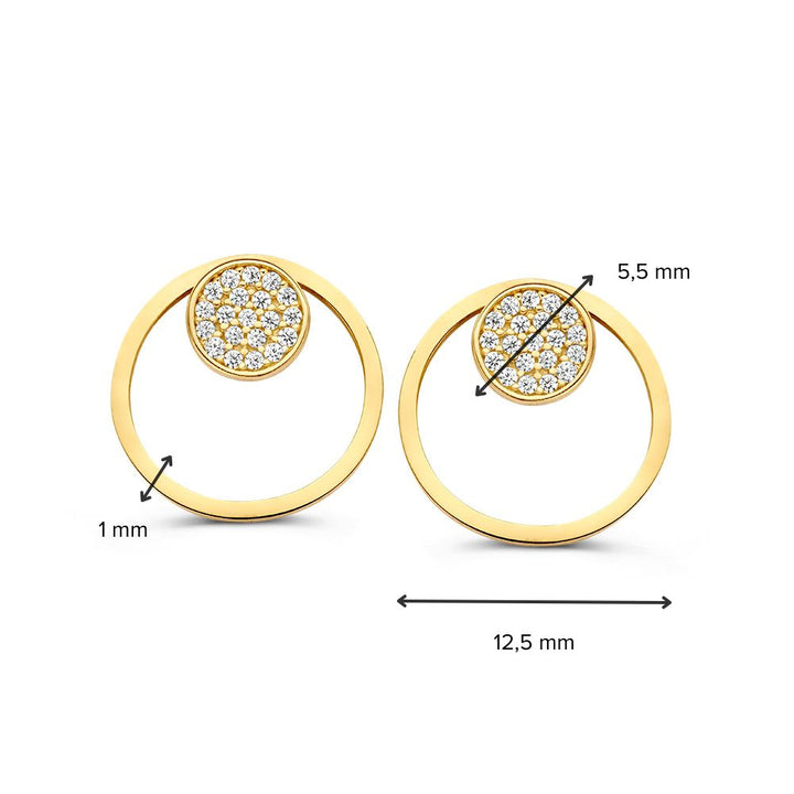 Oorstekers geelgoud zirkonia