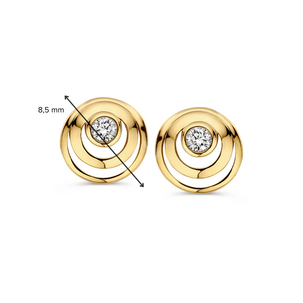 Geelgouden Oorstekers met Zirkonia – 14 Karaat, Elegant en Tijdloos
