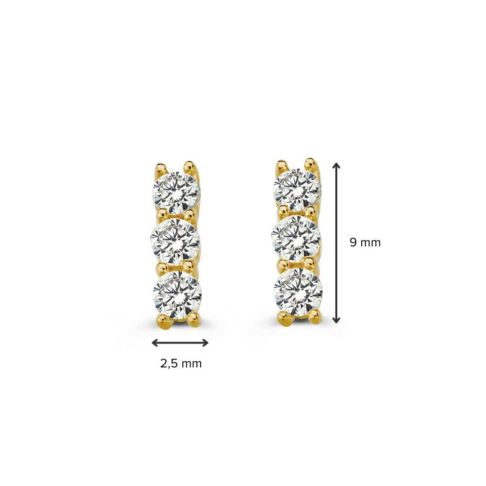 Geelgouden Oorstekers met Zirkonia – 14 Karaat