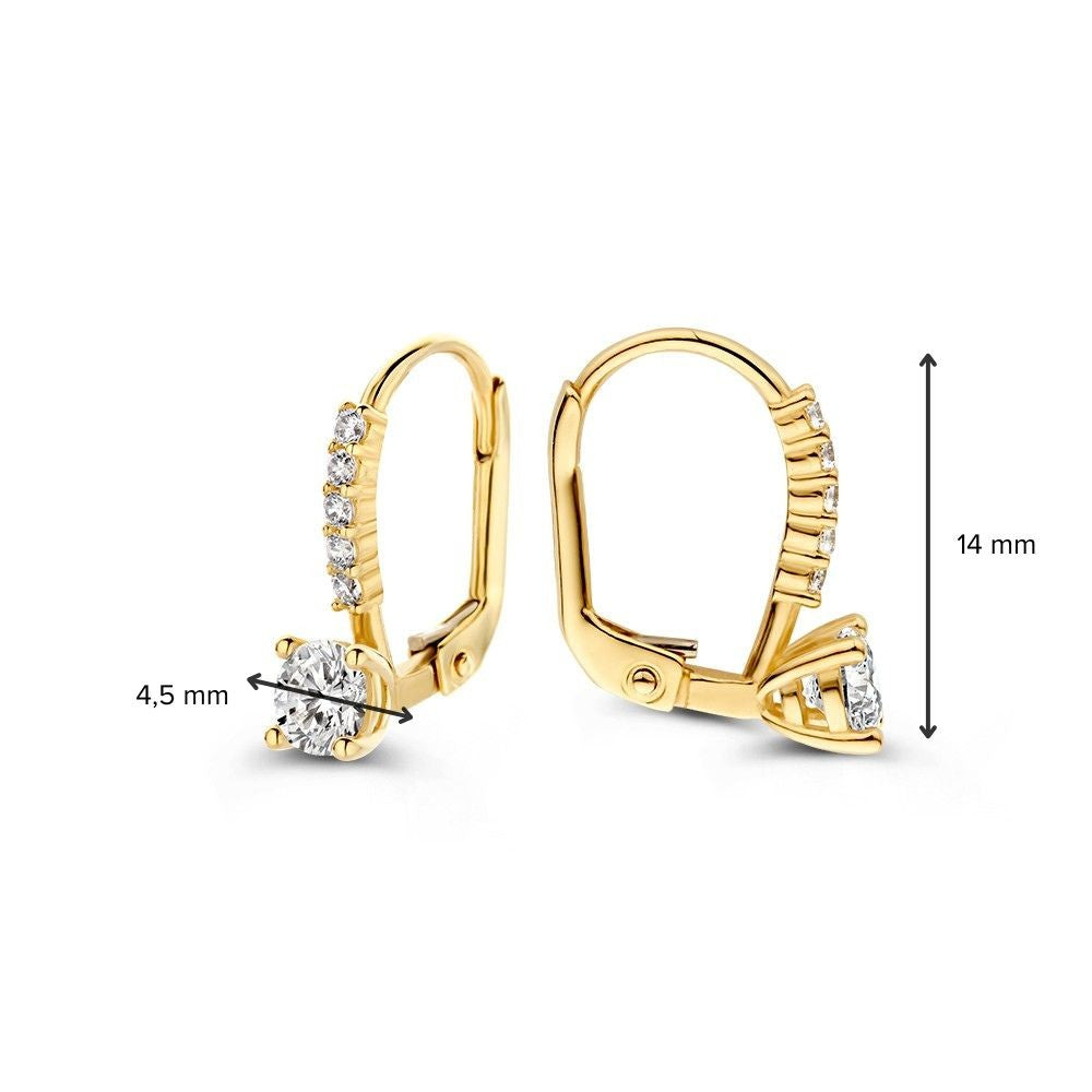 Geelgouden oorstekers met zirkonia's – 14 karaat