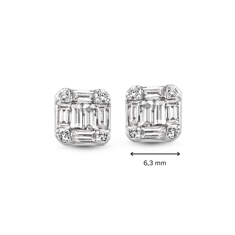 Witgouden Oorstekers met Baguette Diamanten – 14K Oorbellen voor Dames, 0.68 crt Diamant