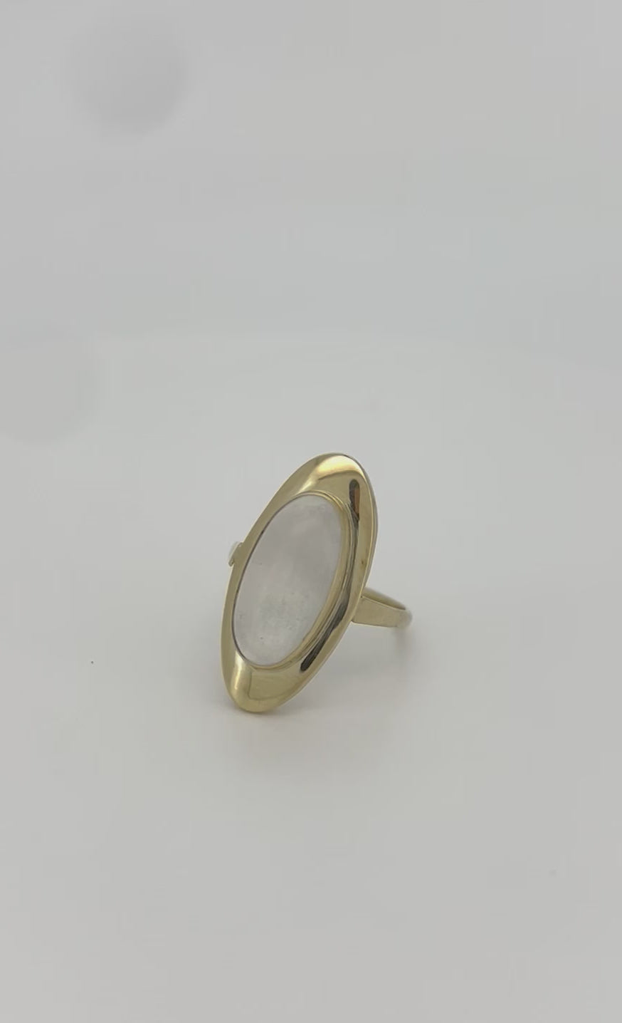 vintage gouden ring maansteen 14k 3.3gr