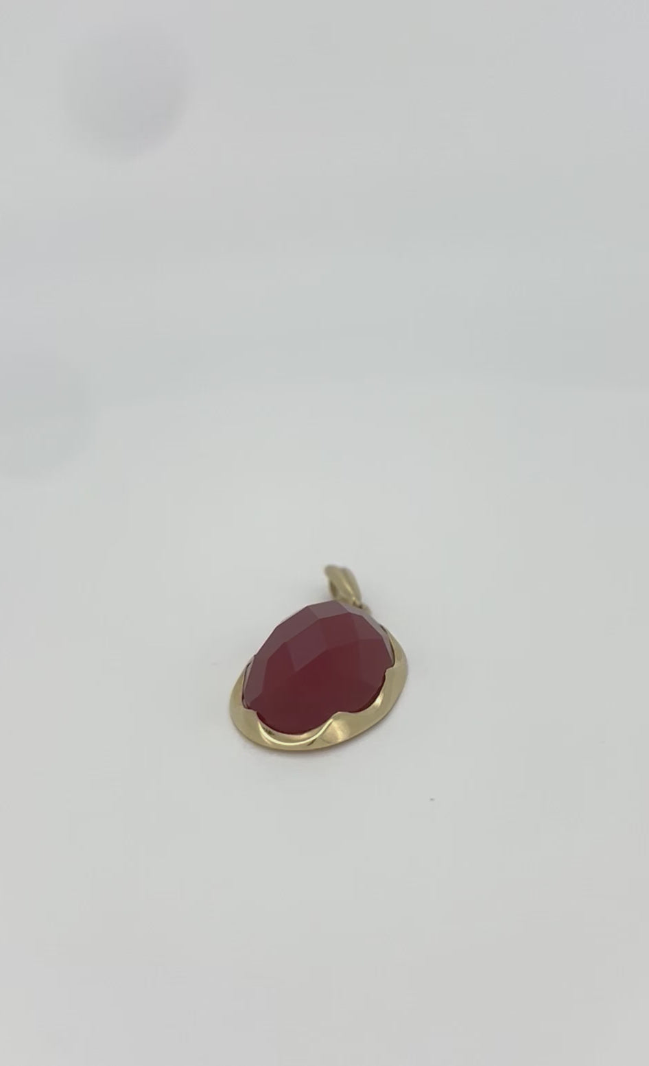 vintage gouden hanger 14k carneool 3.4gr