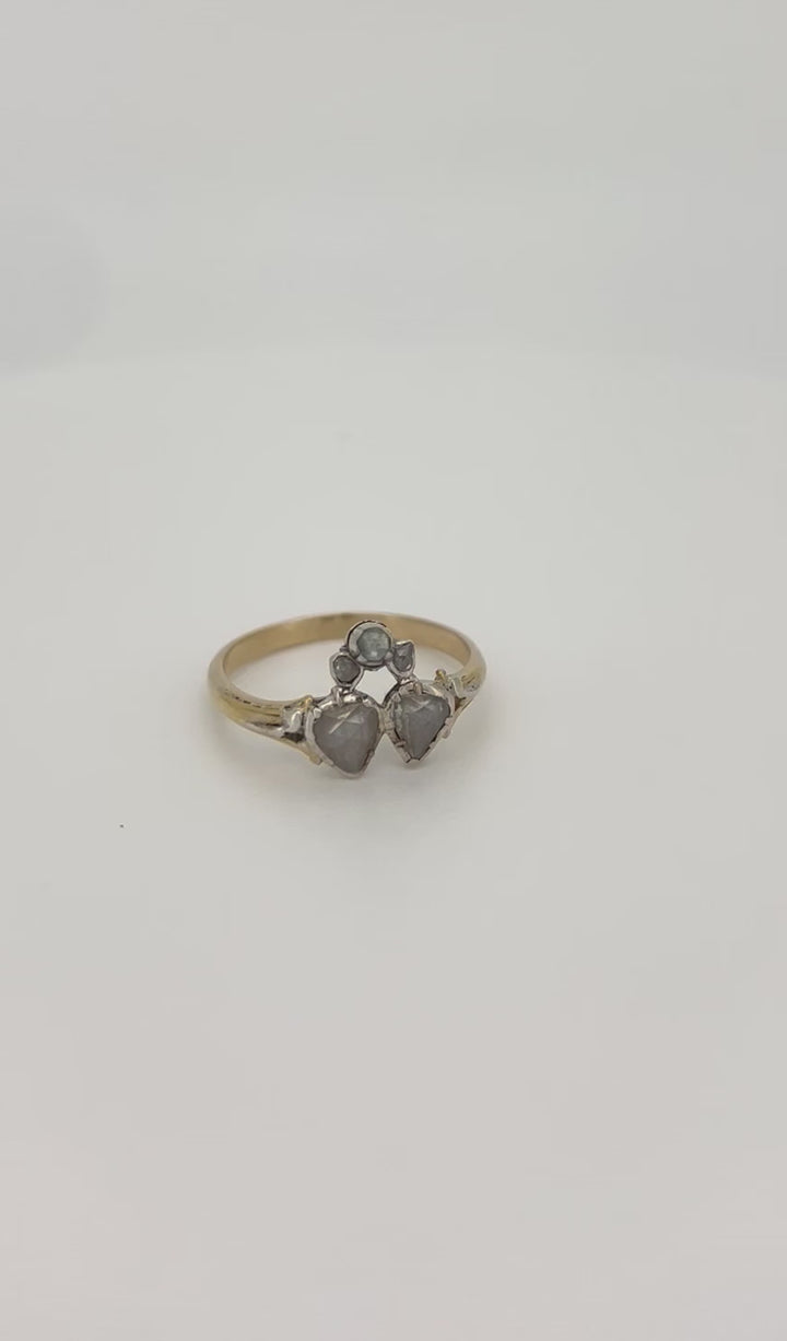 vintage gouden ring diamant 14k 3.0gr