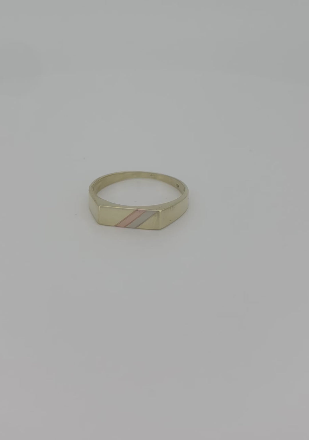 vintage gouden tricolor ring 14k 3.7gr