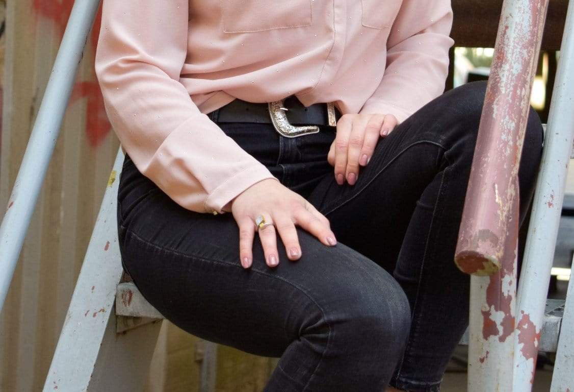 Ring vierkant en kubusje Paars fits most R7P