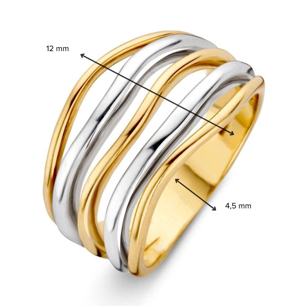 14 Karaat Gouden Ring voor Dames – Geel/Wit Goud – Van der Kooij – Gratis Verzending