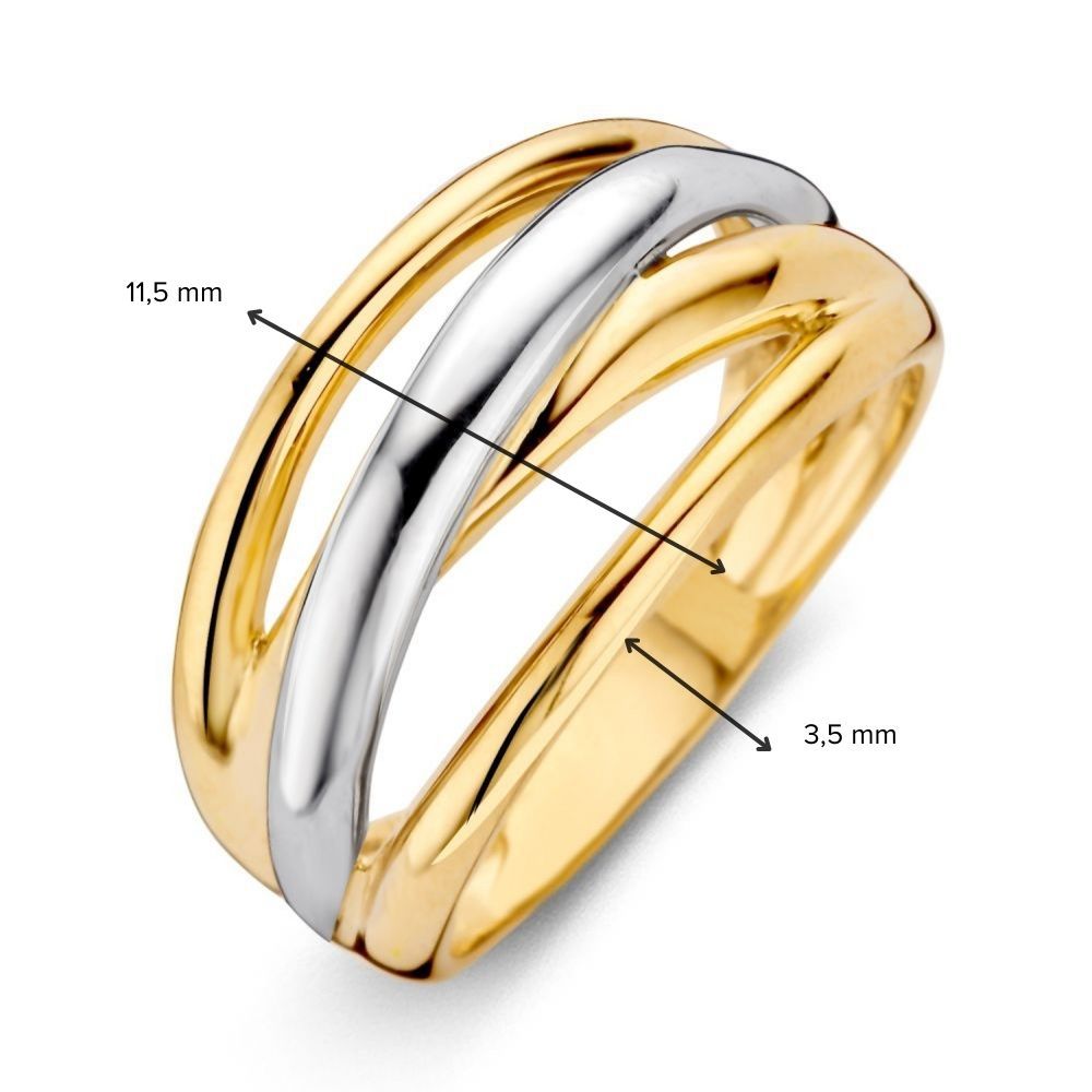 14 Karaat Gouden Ring voor Dames – Geel/Wit Goud – Van der Kooij – Gratis Verzending