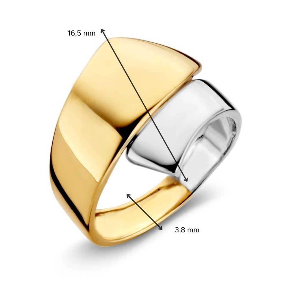 Tijdloze 14 Karaat Bicolor Damesring – Luxe in Geel- en Witgoud