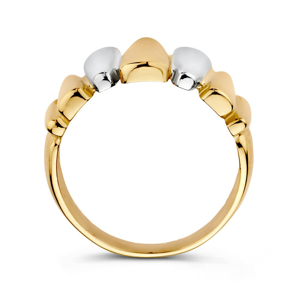 14 Karaat Bicolor Damesring – Luxe en Elegantie in Geel- en Witgoud