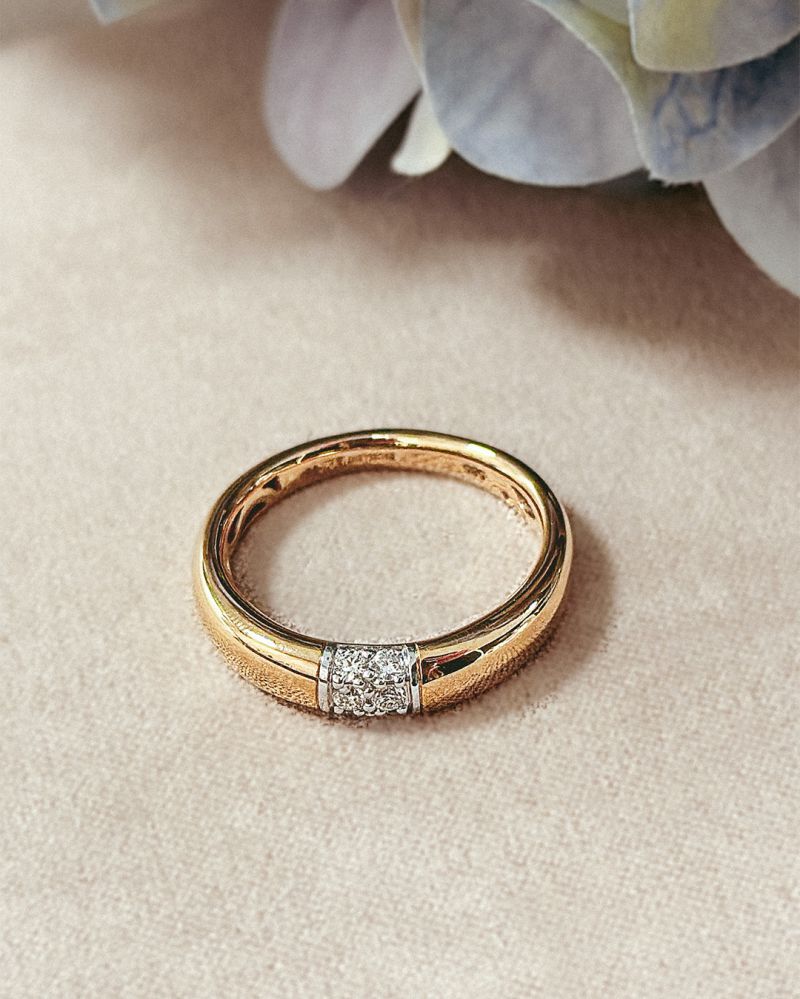 Ring bicolor briljant 0.16 crt.