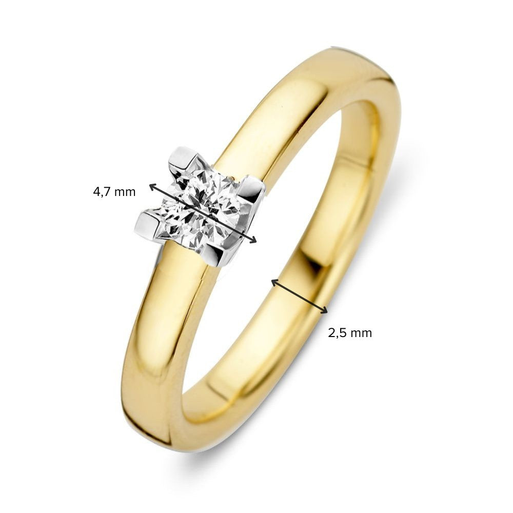 Ring bicolor briljant 0.19 crt.