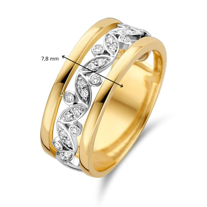 Bicolor Gouden Ring met Diamant – 0.20 Carat