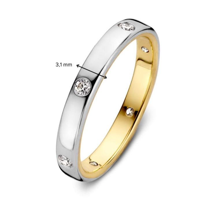 Bicolor Gouden Ring met Diamanten – 0.20 Carat