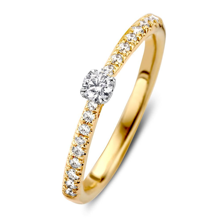 Elegante Witgouden Solitair Ring met Diamanten – 0.25 Carat