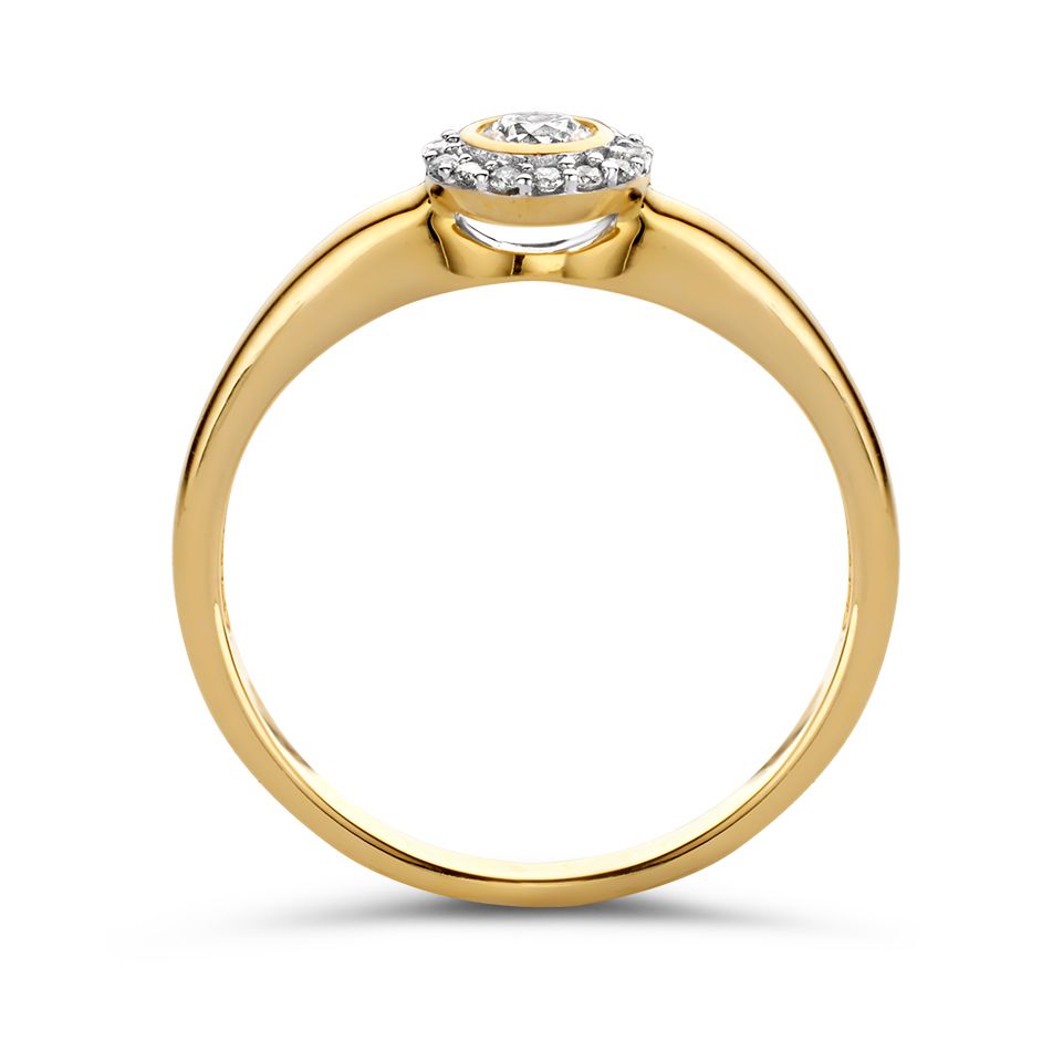 Elegante Geelgouden Entourage Ring met Diamanten – 0.26 Carat