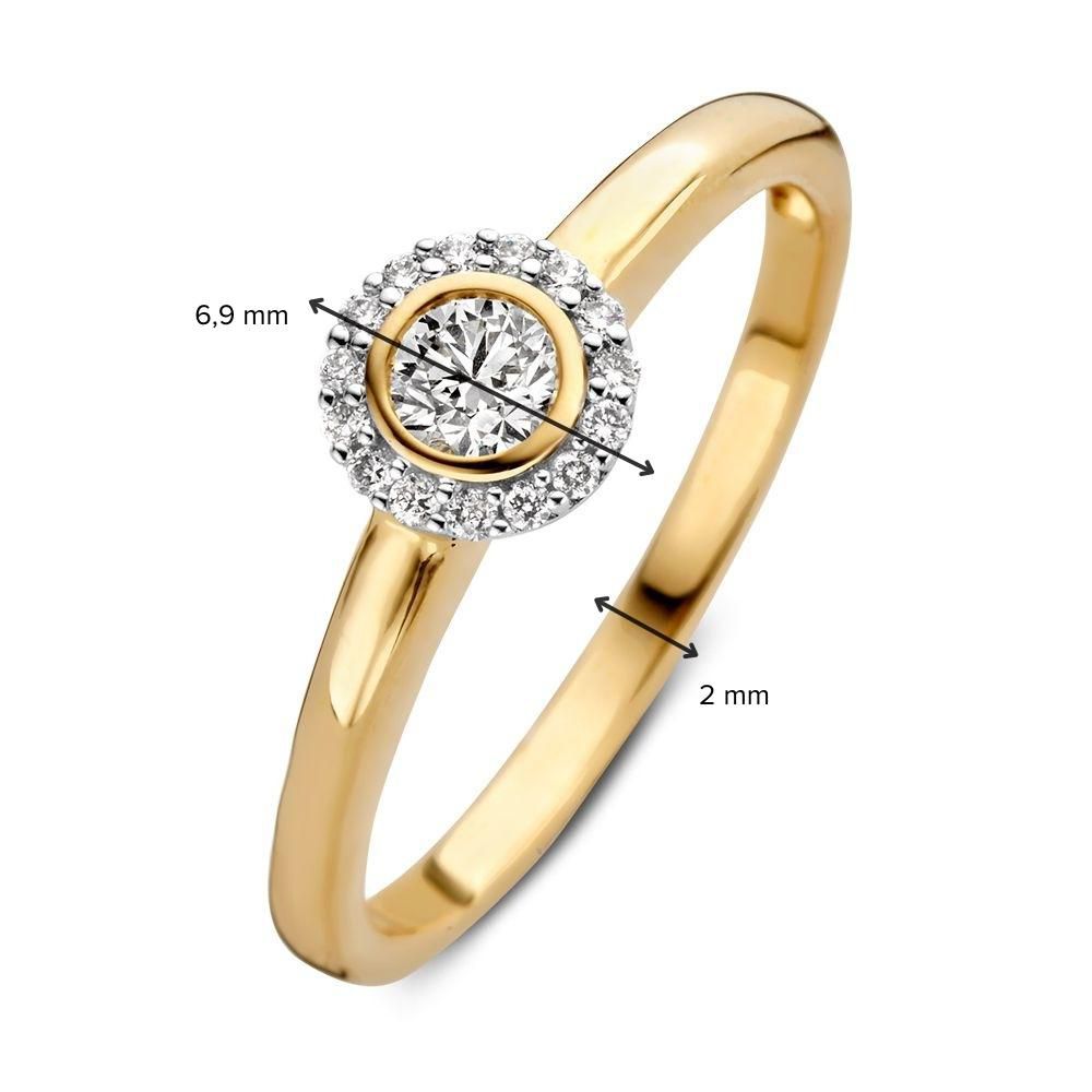 Elegante Geelgouden Entourage Ring met Diamanten – 0.26 Carat