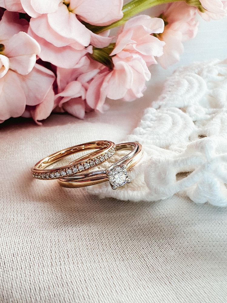 Bicolor Geel- en Witgouden Ring met Diamanten Briljant 0.31 crt.