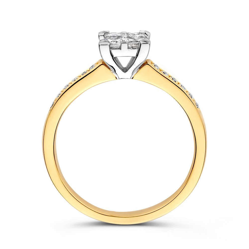 Ring bicolor briljant 0.50 crt.