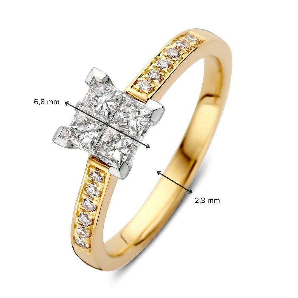 Ring bicolor briljant 0.50 crt.