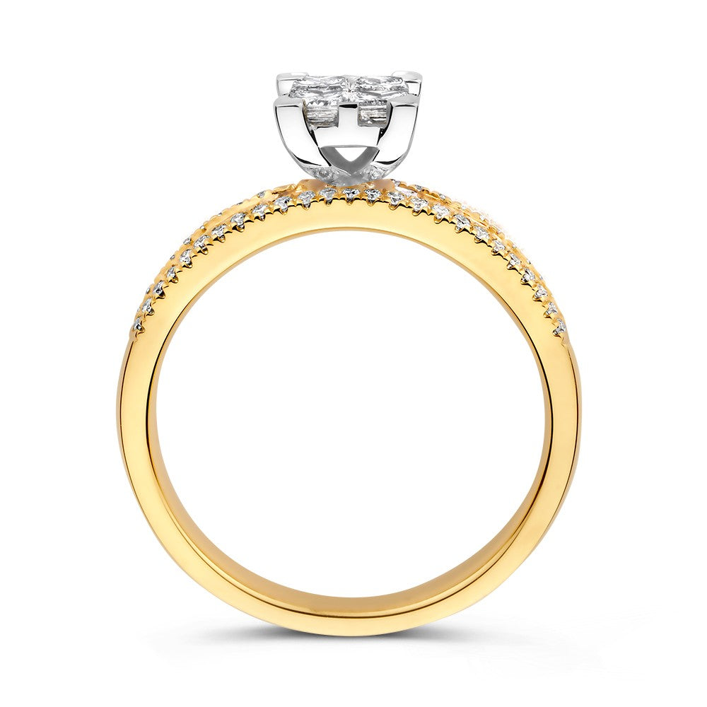 Ring bicolor briljant 0.94 crt.