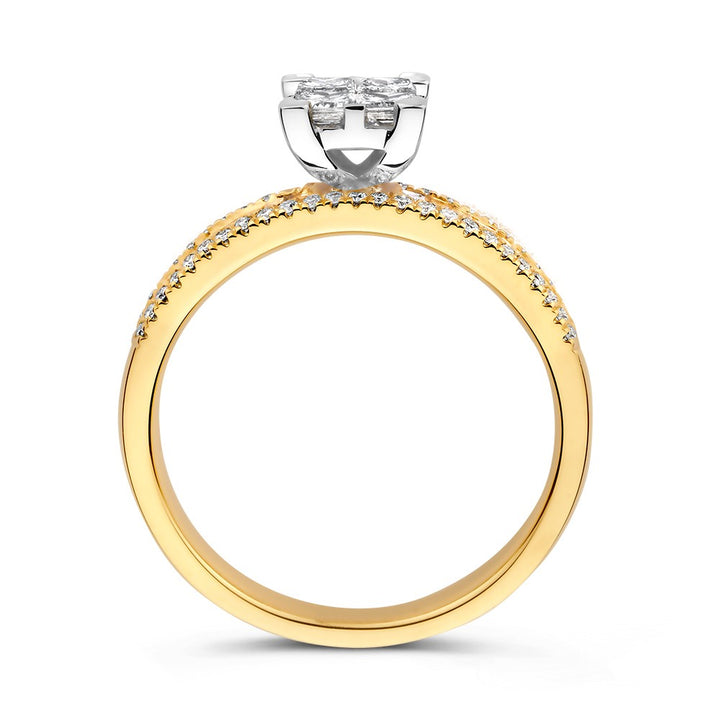 Ring bicolor briljant 0.94 crt.