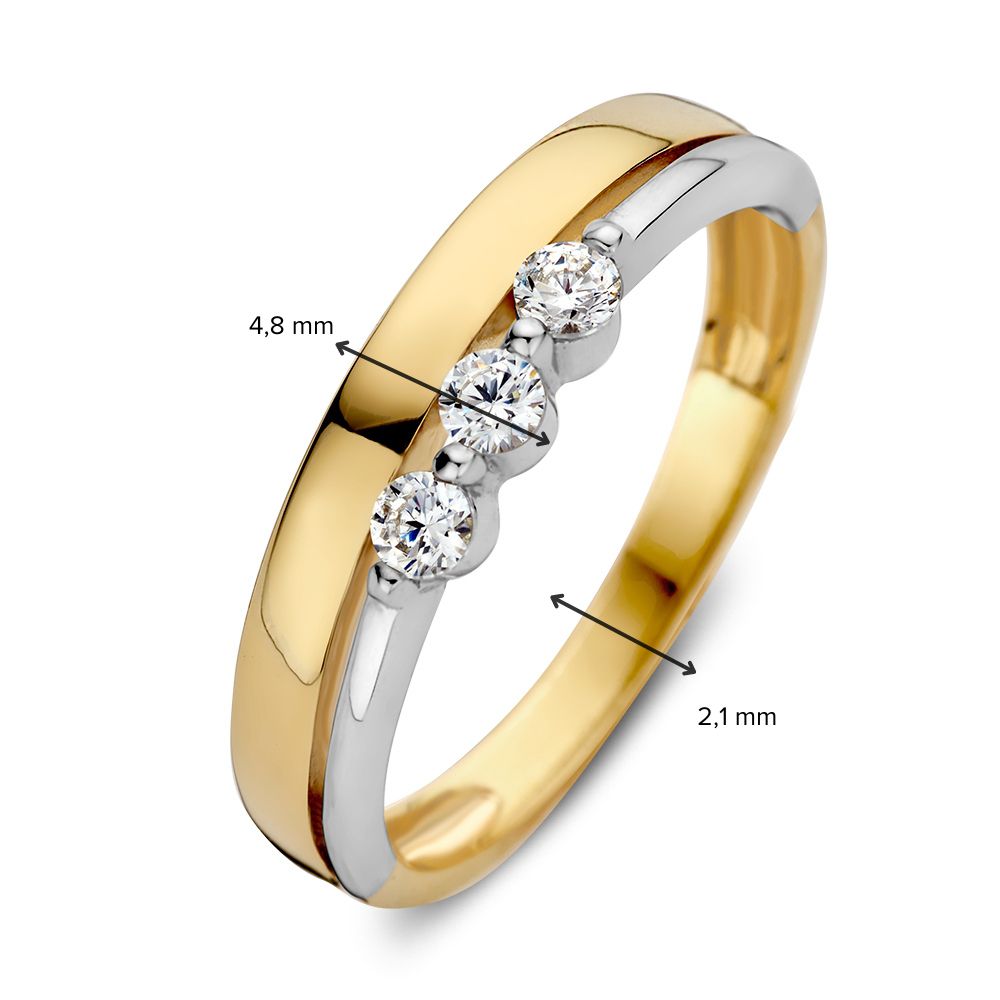 Ring bicolor zirkonia