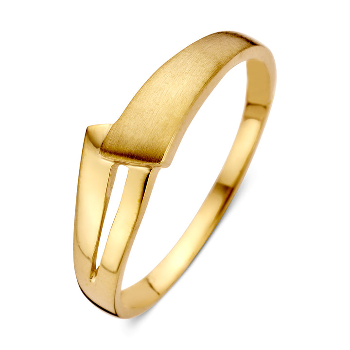 Elegante Geelgouden Ring met Strak Design – 14 Karaat Goud