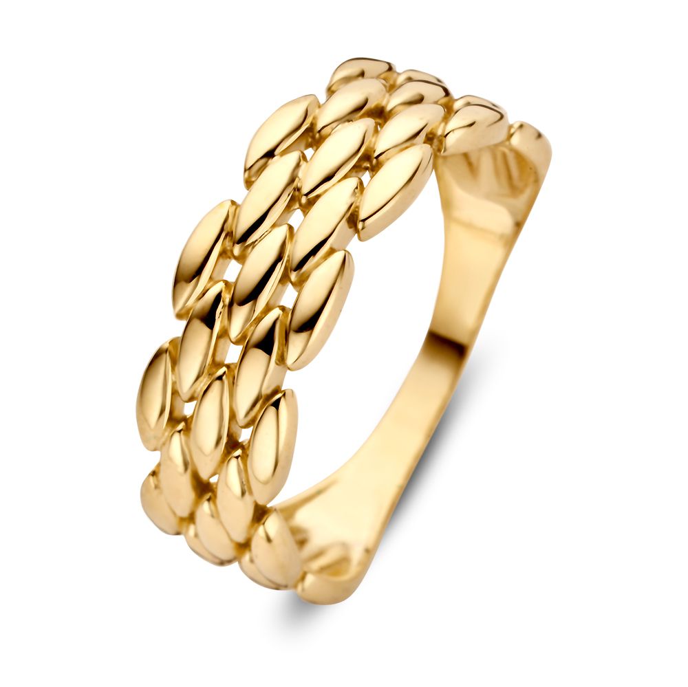 Geelgouden Schakelring – 14 Karaat Geelgoud – Elegant en Tijdloos – Van der Kooij