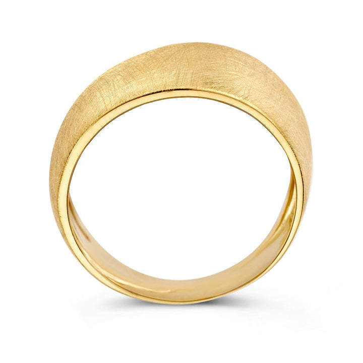 Luxe Geelgouden Ring met Contrasterende Banen – 14 Karaat, Eyecatcher voor Dames