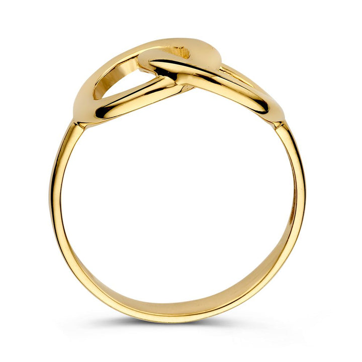 Geelgouden Ring met Verbonden Schakels – 14 Karaat, Elegante Minimalistische Stijl