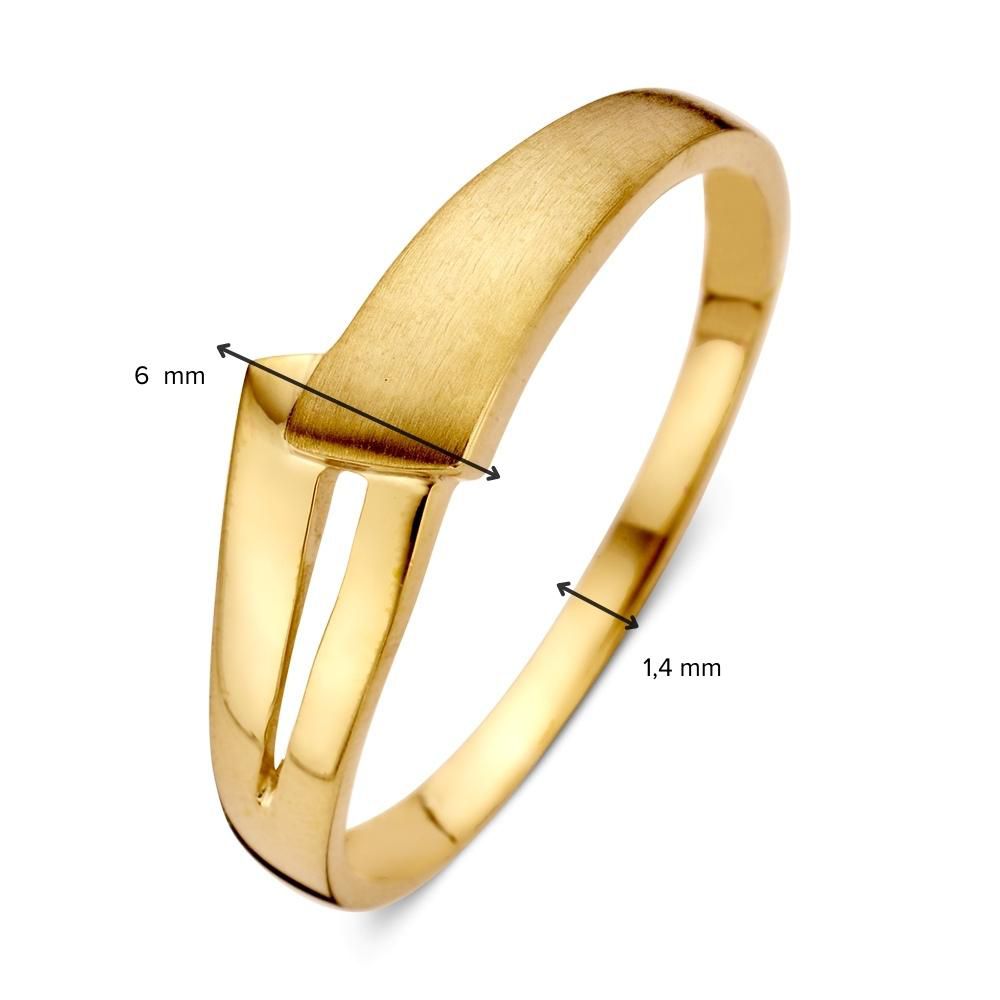 Elegante Geelgouden Ring met Strak Design – 14 Karaat Goud