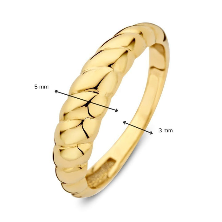 Geelgouden Croissant Ring | 14 Karaat Goud | Van der Kooij