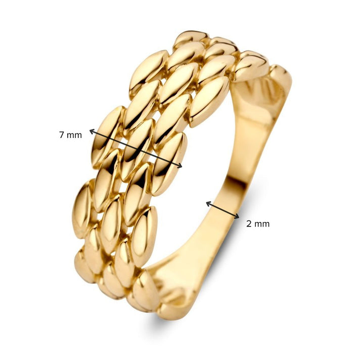 Geelgouden Schakelring – 14 Karaat Geelgoud – Elegant en Tijdloos – Van der Kooij