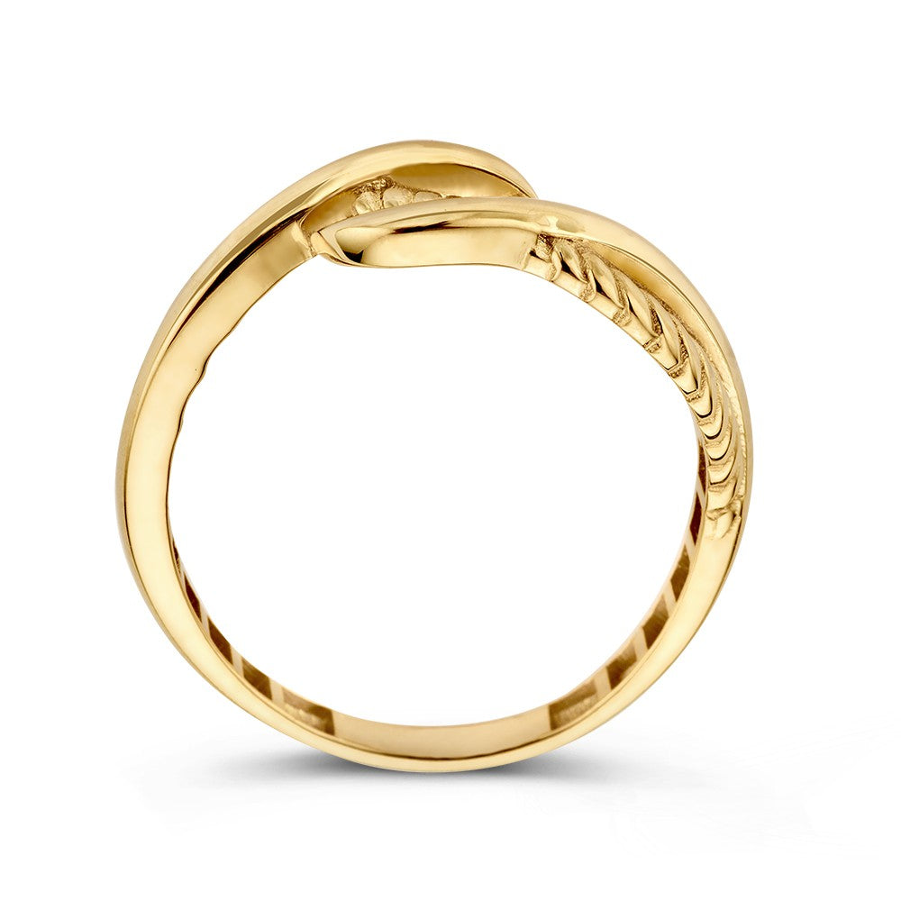 Geelgouden Slagring met Getorste Band – 14kt Goud, 7 mm Breed, 1.7 Gram