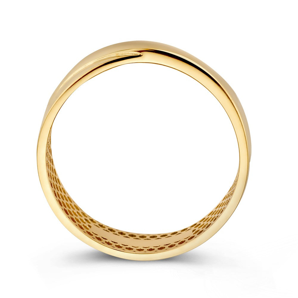 Geelgouden Ring met Gekruiste Band – 14kt Goud, 5 mm Breed, 1.7 Gram