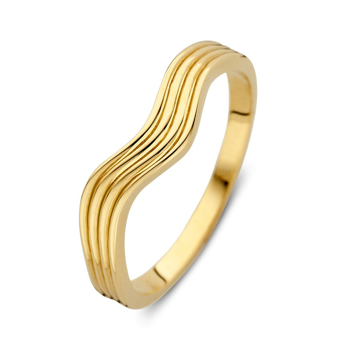 Gouden Ring met Golvende Band – 14kt Geelgoud, 5.5 mm Breed, 2.4 Gram