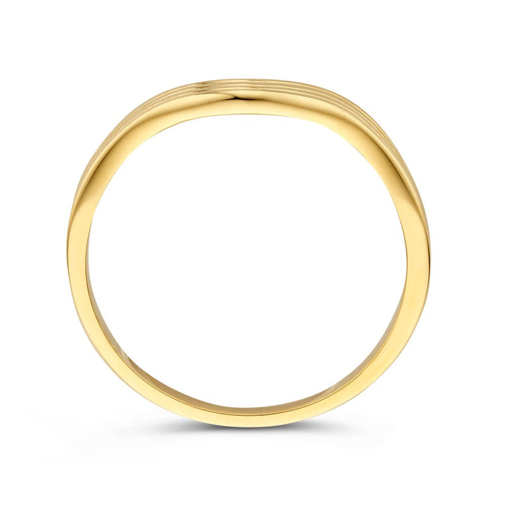 Gouden Ring met Golvende Band – 14kt Geelgoud, 5.5 mm Breed, 2.4 Gram