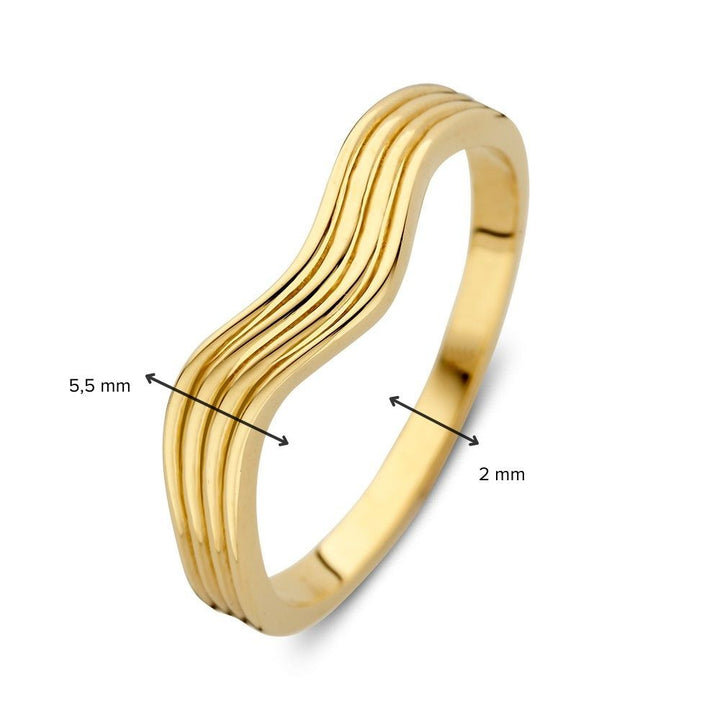 Gouden Ring met Golvende Band – 14kt Geelgoud, 5.5 mm Breed, 2.4 Gram