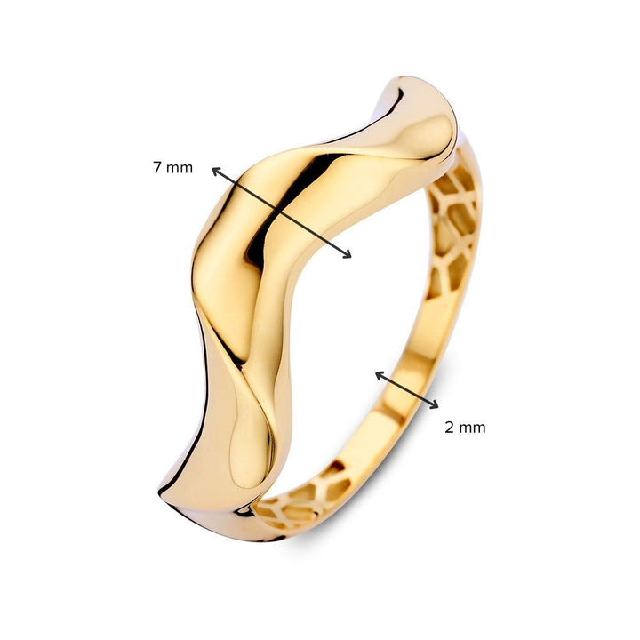 Geelgouden Ring met Organische, Speelse Twist – Een Vleugje Natuur in Jouw Stijl