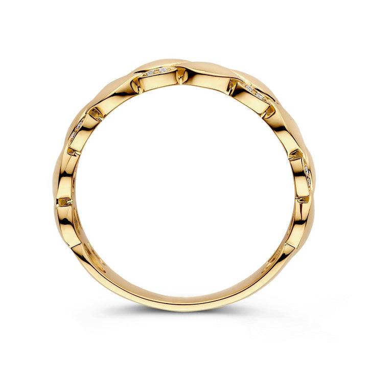 Refined Yellow Gold Ring with 0.04ct Diamond Accent