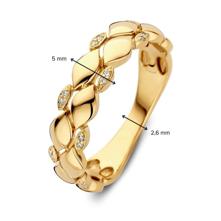 Refined Yellow Gold Ring with 0.04ct Diamond Accent