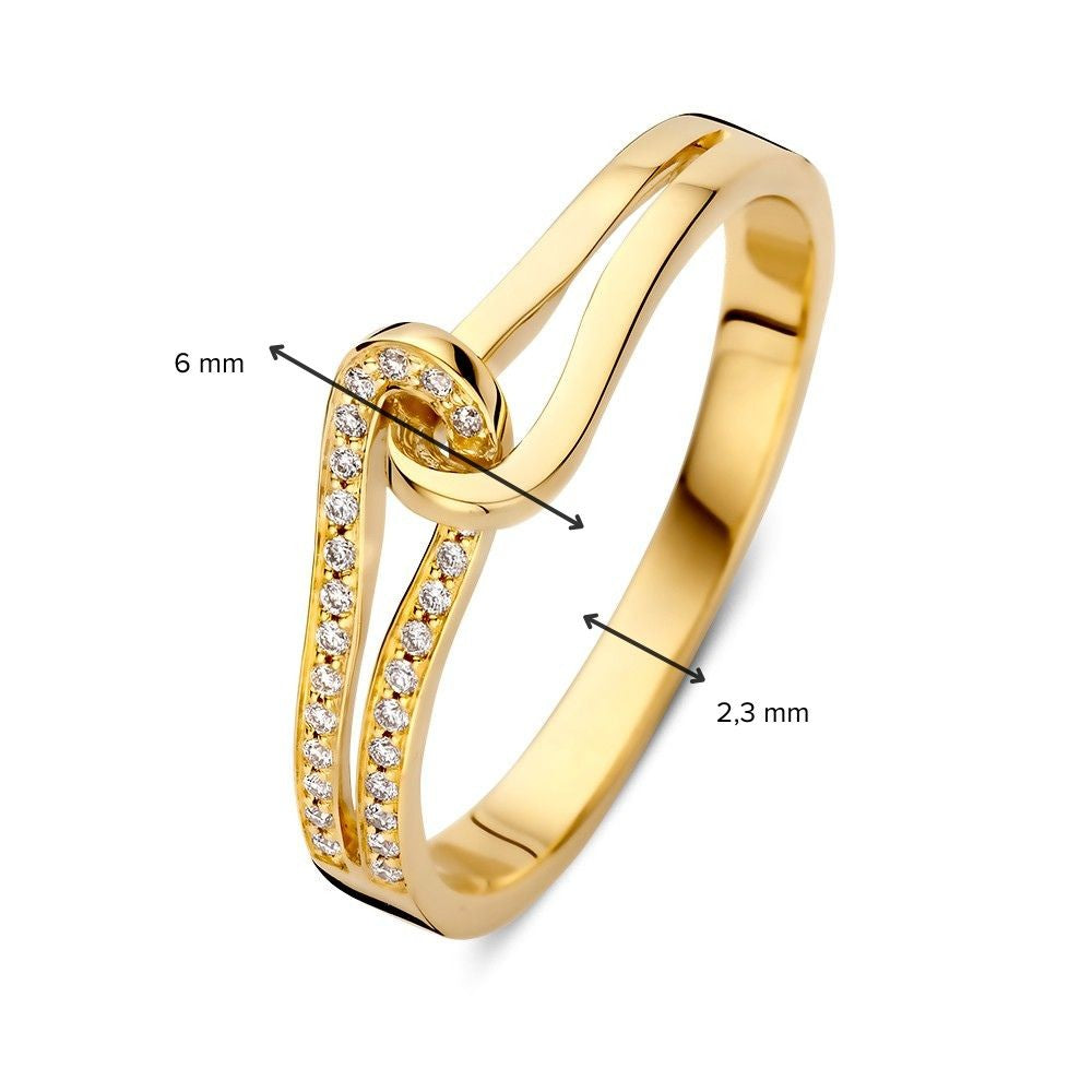 Verfijnde Geelgouden Ring met Diamant, Subtiele Luxe 0.08 crt.