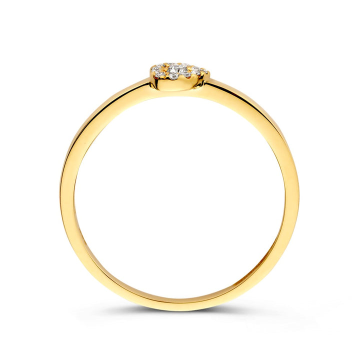 Stijlvolle Geelgouden Ring met Diamant – Tijdloze Elegantie 0.08 crt.
