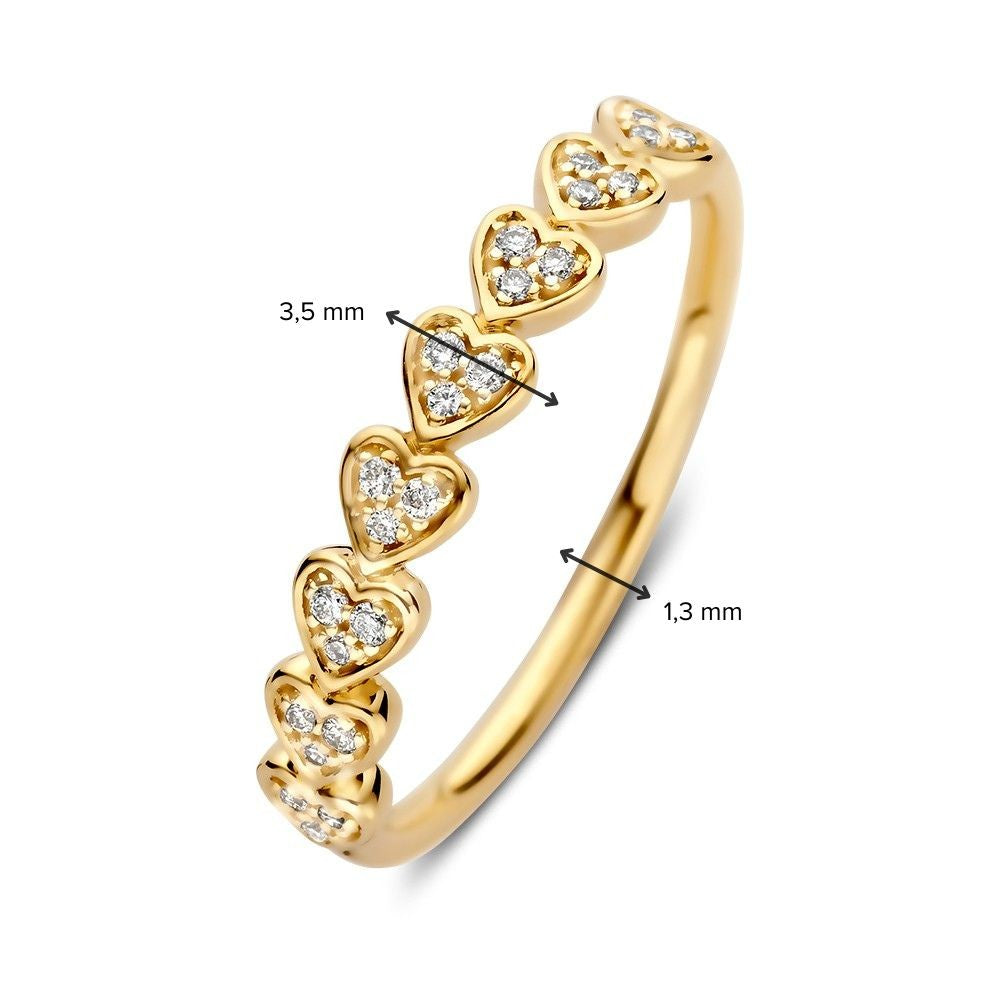 Ring geelgoud briljant 0.10 crt.