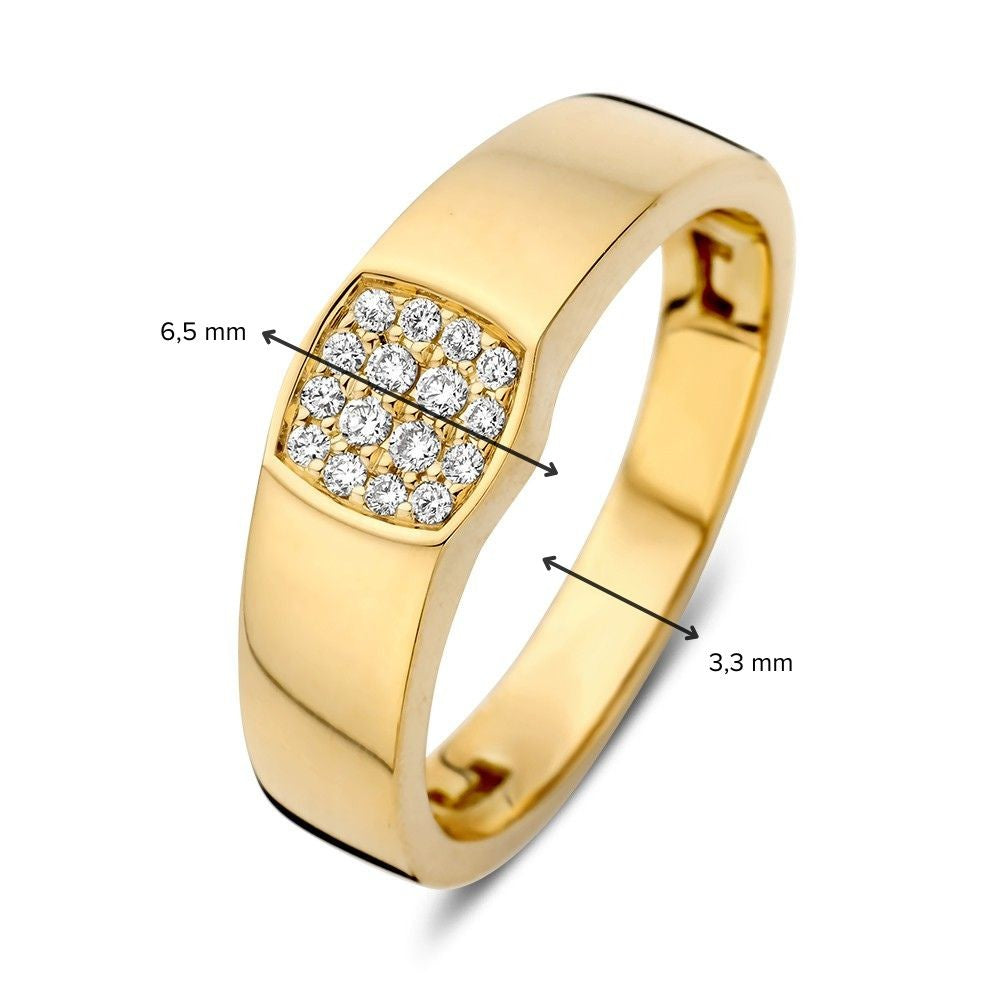 Ring geelgoud briljant 0.12 crt.